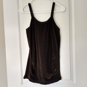 Ultra Teeze One Size Stretchy Black Metallic Tank